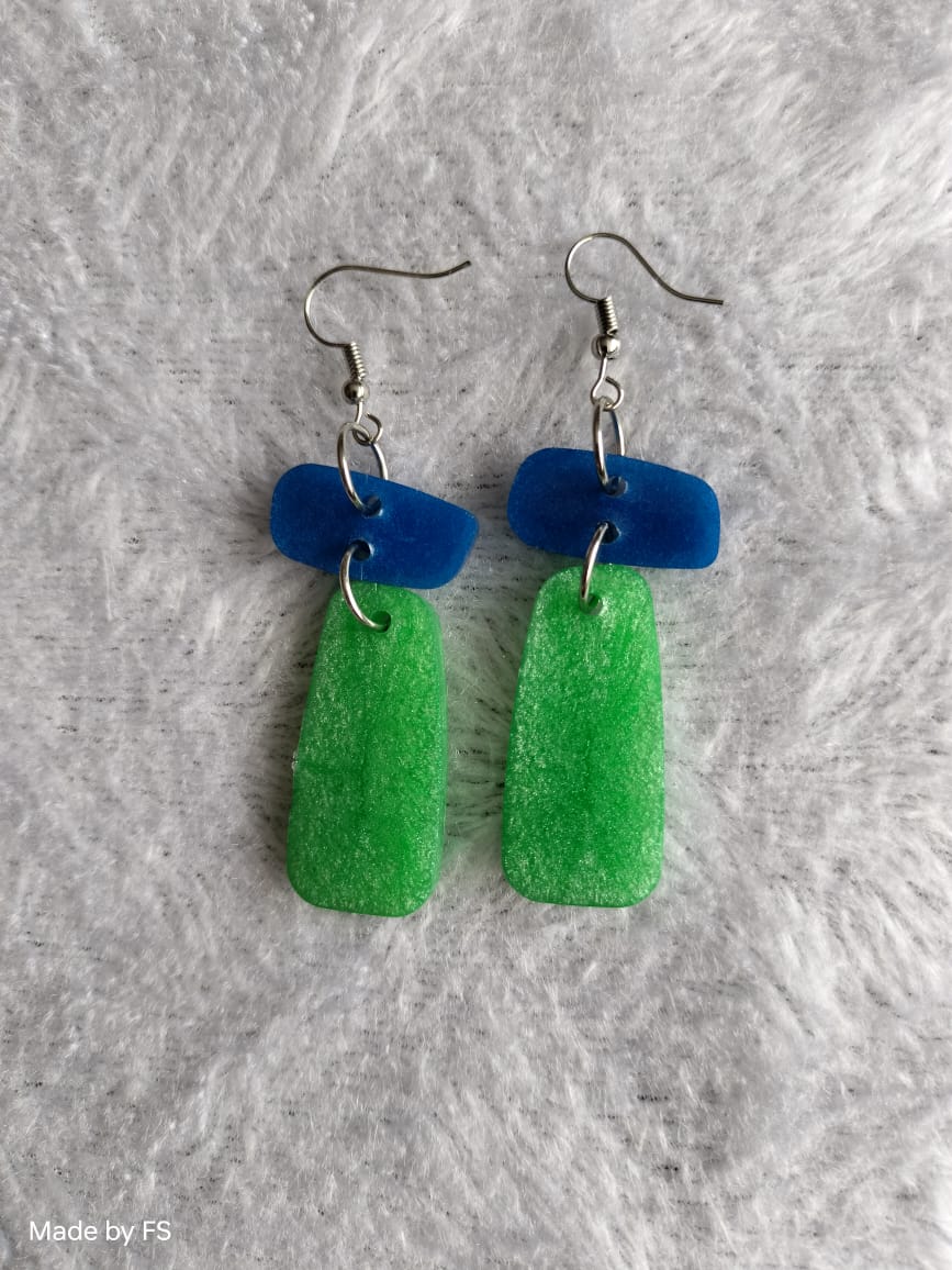 Faux Sea Glass Resin Earrings