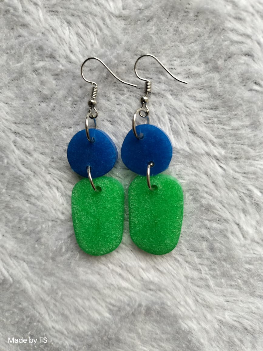 Faux Sea Glass Resin Earrings
